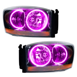 Dodge Ram Headlight Assemblies - ORACLE Lighting - ColorSHIFT w/ BC1 Controller - Black - 2006